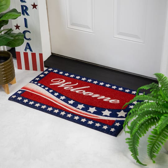 Red Stars & Stripes Patriotic Doormat